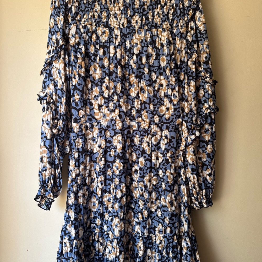 Floral Blue and Cream Kids Dress